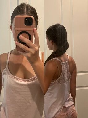 Faded Glory Pink Lace-Trim Sleep Tank